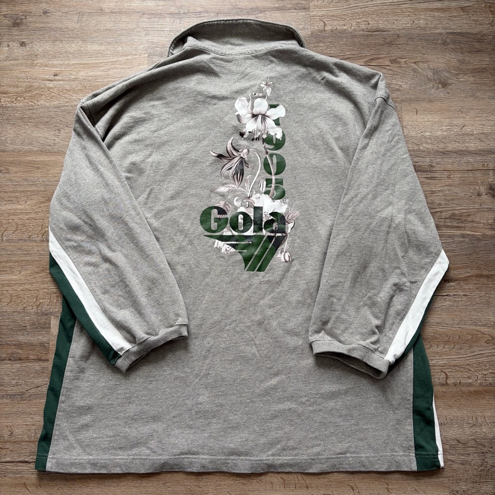 Gola Anthropologie Gray and Green Rugby Shirt XL
